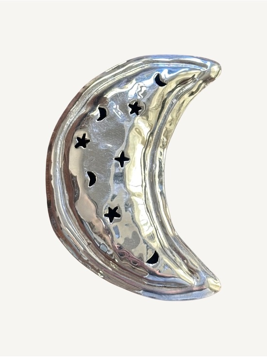 Taxco Jewelry - Large Sterling Silver Taxco Crescent Moon Brooch signed Mexico 925 TC-205 - 23g